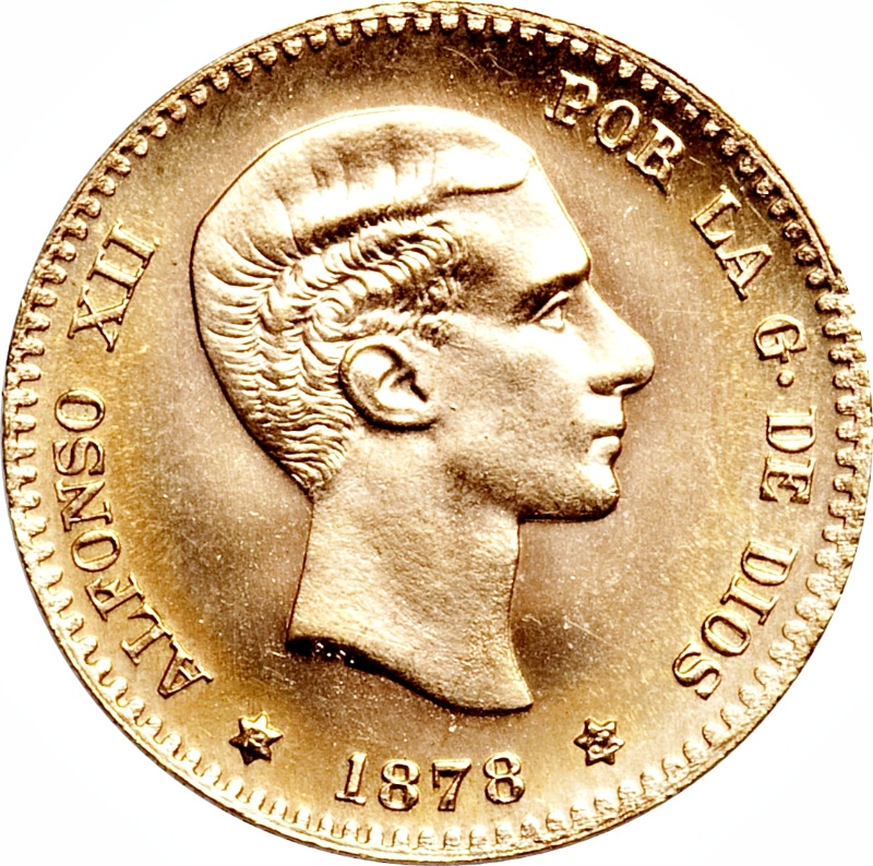 Anverso de 10 Pesetas - Alfonso XII (2º retrato)