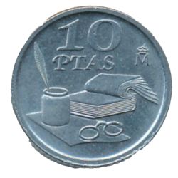 Anverso de 10 Pesetas (Francisco de Quevedo)