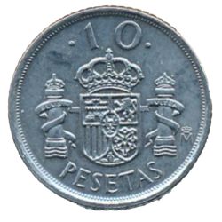 Anverso de 10 Pesetas - Juan Carlos I