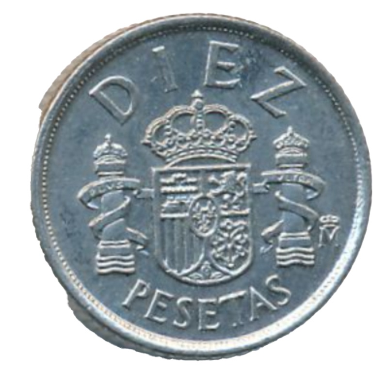 Moneda 10 Pesetas - Juan Carlos I (Denominación Tipo 1) | 1983 - 1985 - Anverso Anverso de 10 Pesetas - Juan Carlos I (Denominación Tipo 1)