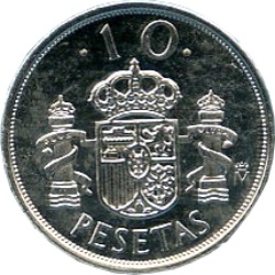 Reverso de 10 Pesetas - Juan Carlos I (plata)