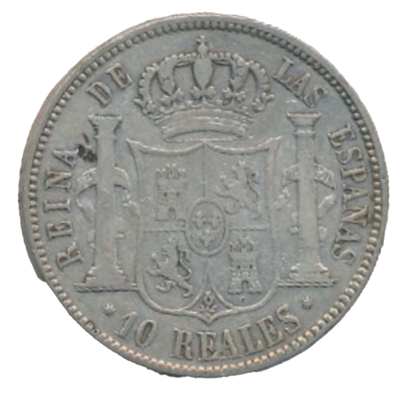 Anverso de 10 Reales - Isabel II