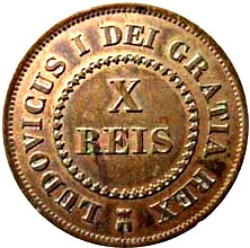 Anverso de 10 Reales (Réais) - Luíz I (Patrón)