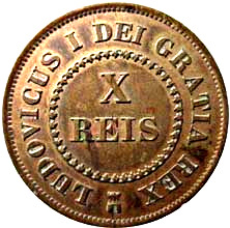 Anverso de 10 Reales (Réais) - Luíz I (Patrón)