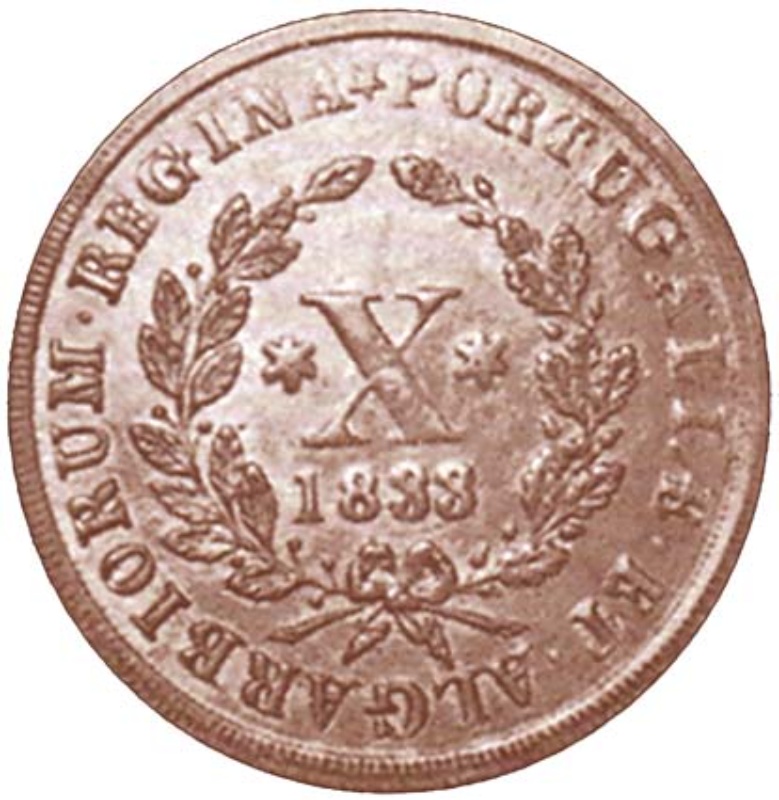 Moneda 10 Reales (Réais) - María II (Loios) | 1833 - Reverso Reverso de 10 Reales (Réais) - María II (Loios)