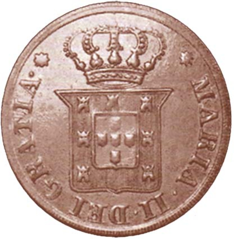 Moneda 10 Reales (Réais) - María II (Loios) | 1833 - Anverso Anverso de 10 Reales (Réais) - María II (Loios)