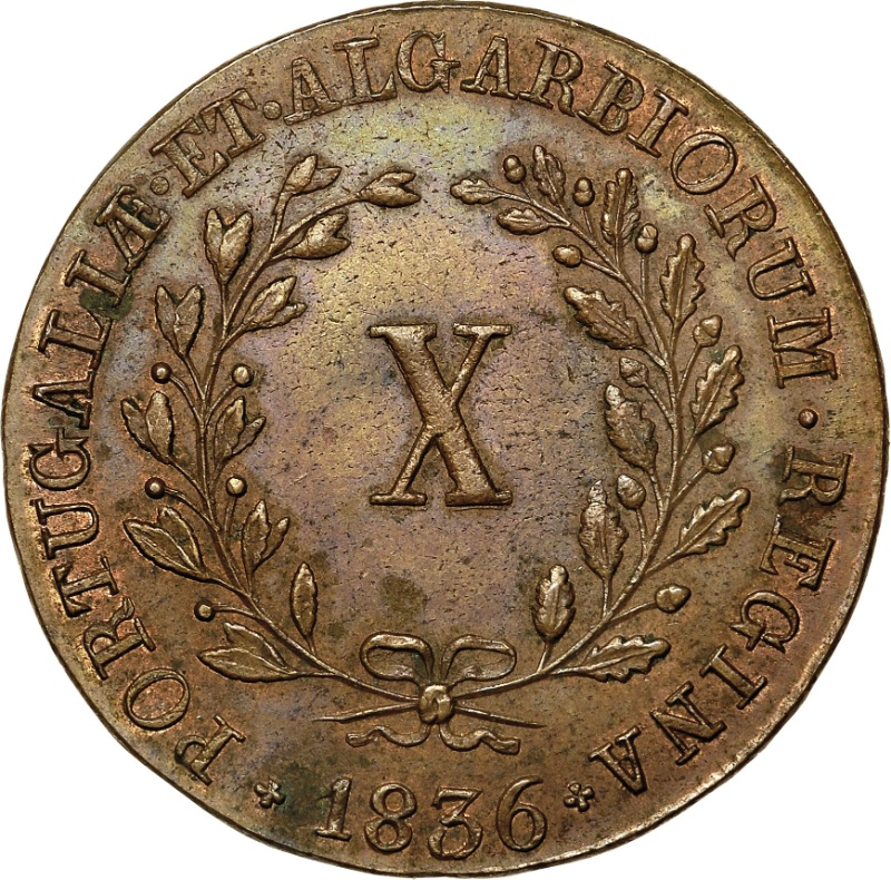 Moneda 10 Reales (Réais) - María II | 1835 - 1839 - Reverso Reverso de 10 Reales (Réais) - María II