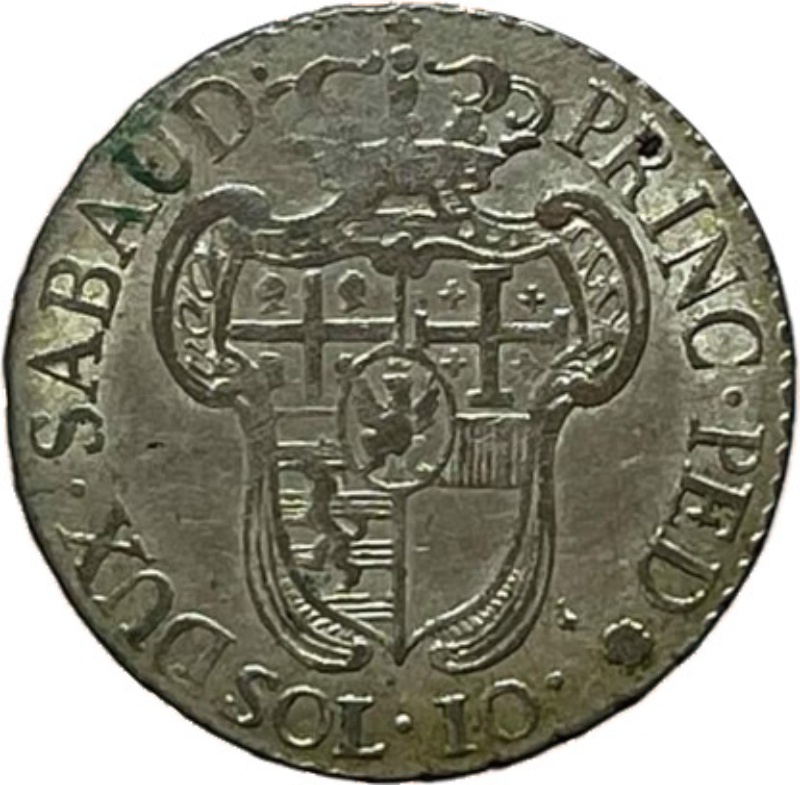 Reverso de 10 Soldi - Victorio Amedeo III