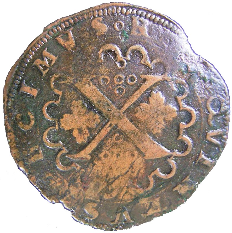 Reverso de 10 (X) Reales (Réais) Patacão - João III