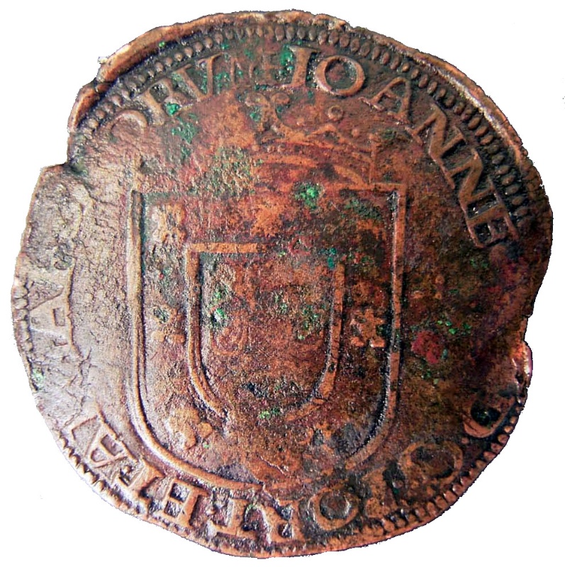 Anverso de 10 (X) Reales (Réais) Patacão - João III