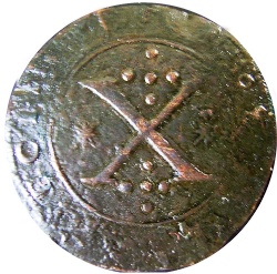 Reverso de 10 (X) Reales (Réais) - Sebastião I