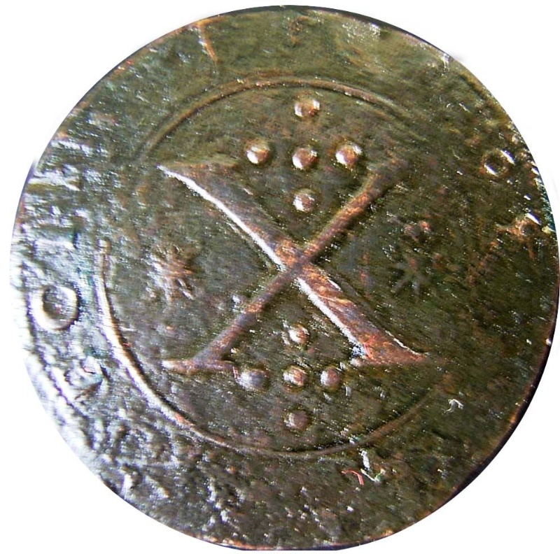 Reverso de 10 (X) Reales (Réais) - Sebastião I