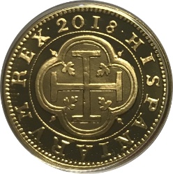 Reverso de 100 Euros (2 Escudos de Felipe III acuñados en 1607)