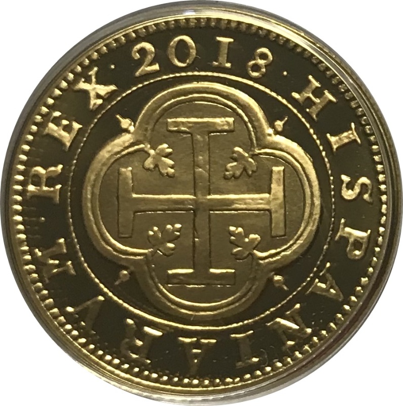 Reverso de 100 Euros (2 Escudos de Felipe III acuñados en 1607)