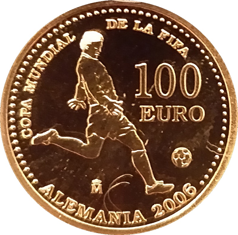 Reverso de 100 Euros - Juan Carlos I (Copa del Mundo FIFA 2006)