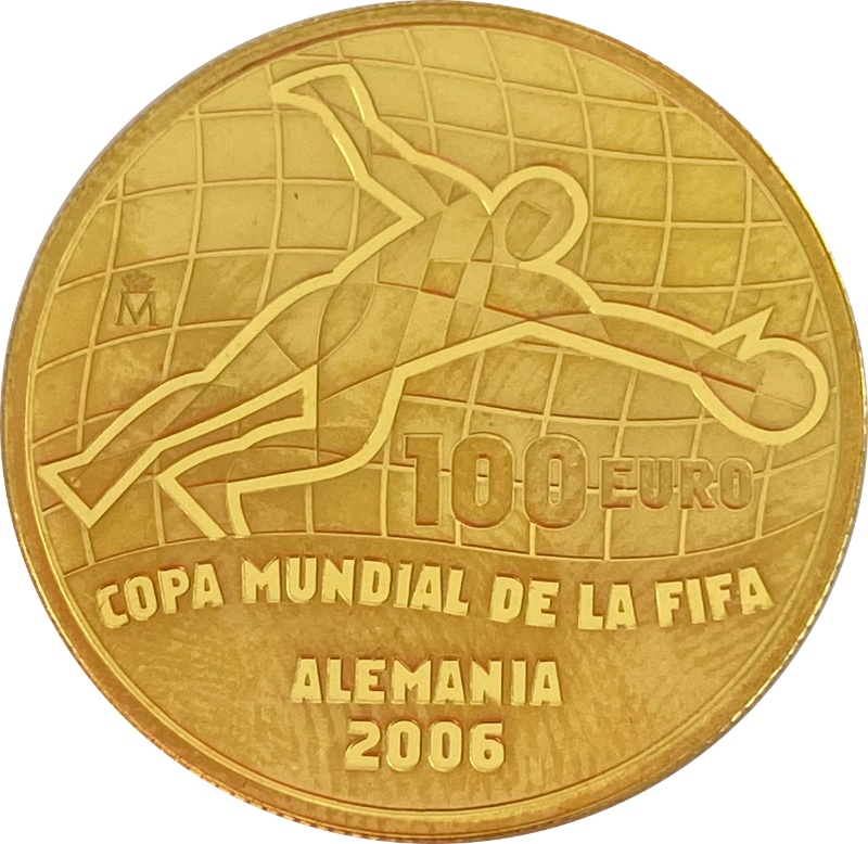 Reverso de 100 Euros - Juan Carlos I (Copa del Mundo FIFA, Alemania 2006)