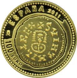 Anverso de 100 Euros (Visigoda Tremissis de Suintila)