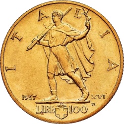 Reverso de 100 Liras "Littore" - Vittorio Emanuele III (Small issue)