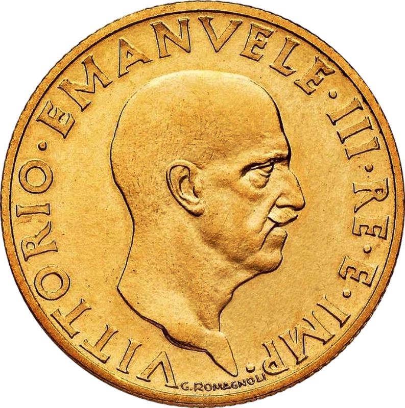 Anverso de 100 Liras "Littore" - Vittorio Emanuele III (Small issue)