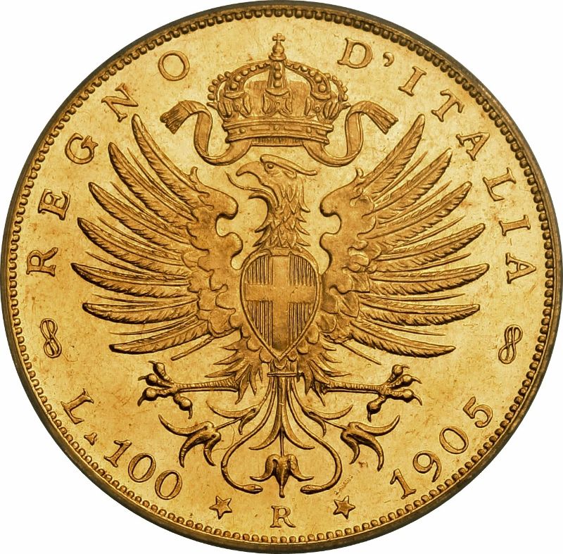 Reverso de 100 Liras - Vittorio Emanuele III