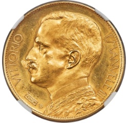 Anverso de 100 Liras - Vittorio Emanuele III (prueba)