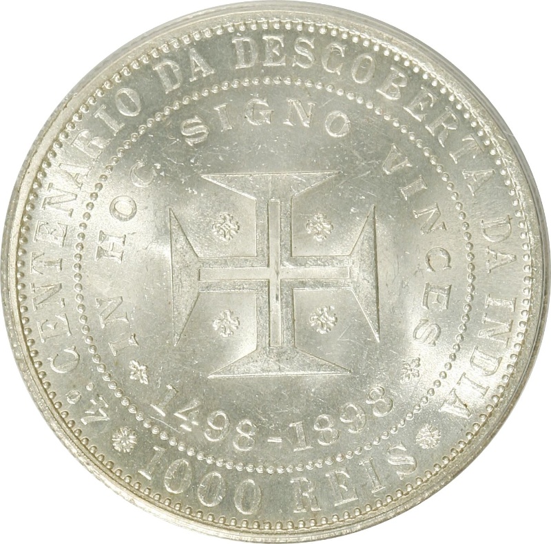 Moneda 1000 Reales (Réais) - Carlos I (Descubrimiento de la India) | 1898 - Reverso Reverso de 1000 Reales (Réais) - Carlos I (Descubrimiento de la India)