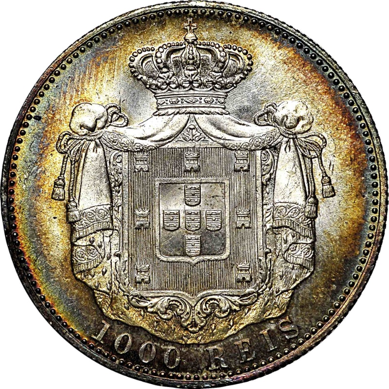 Reverso de 1000 Reales (Réais) - Carlos I