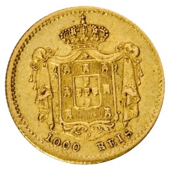 Reverso de 1000 Reales (Réais) - Pedro V