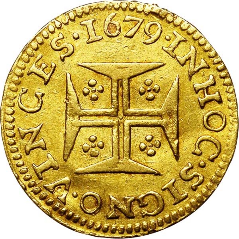 Reverso de 1000 Reales (Réais) "Quartinho" - Pedro Prince Regent (ceca de Lisboa)