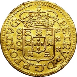 Anverso de 1000 Reales (Réais) "Quartinho" - Pedro Prince Regent (ceca de Lisboa)