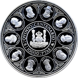 Reverso de 10.000 Pesetas - Juan Carlos I (Descubridores y Libertadores)