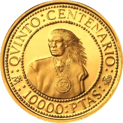 Reverso de 10.000 Pesetas - Juan Carlos I (Túpac Amaru II)