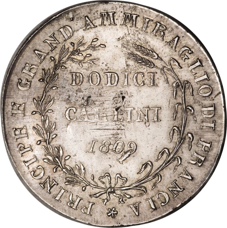 Moneda 12 Carlini - Joachim Murat | 1809 - 1810 - Reverso Reverso de 12 Carlini - Joachim Murat