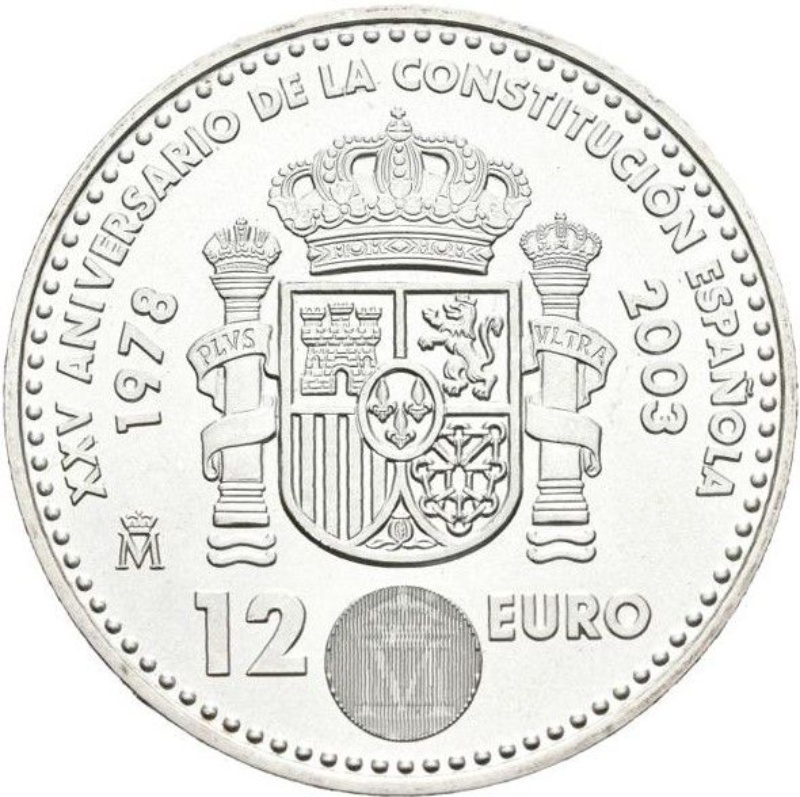Reverso de 12 Euros - Juan Carlos I (Constitución)