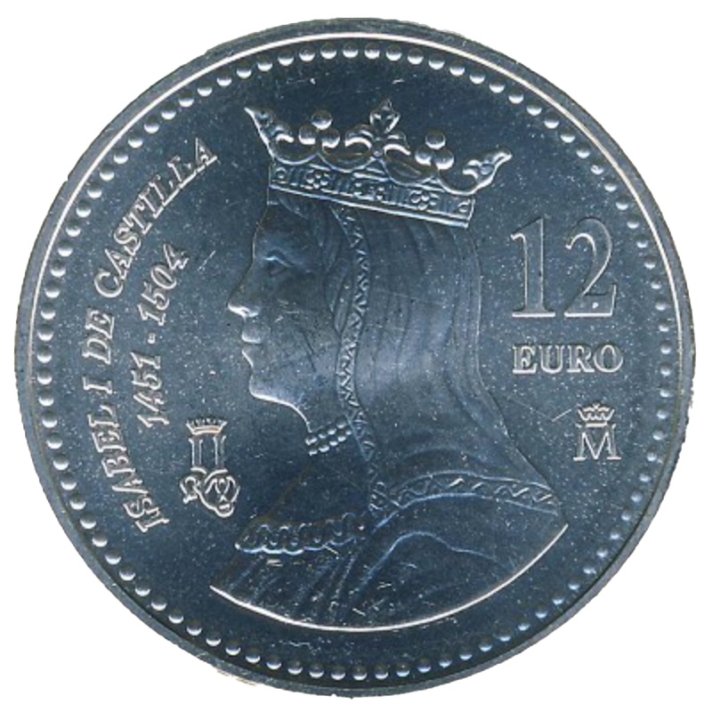 Anverso de 12 Euros - Juan Carlos I (Isabel I)