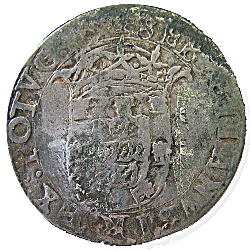 Moneda 120 Reales (Réais) - João IV (Contramarca "120" sobre "Tostão") | 1642 - Reverso Reverso de 120 Reales (Réais) - João IV (Contramarca "120" sobre "Tostão")