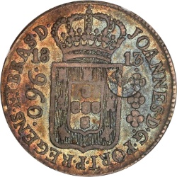 Anverso de 1200 Reales (Réais) - Luiz I (Concontramarcado sobre 960 Reales (Réais) - Colonia Brasil)