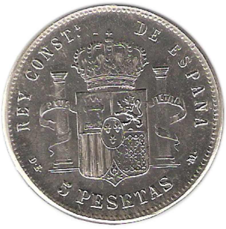 Reverso de 1200 Reales (Réais) - Luiz I (emisión contramarcada con sello falso)