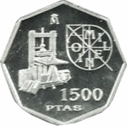 Reverso de 1500 Pesetas - Juan Carlos I (Impresión)