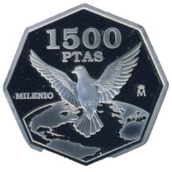 Reverso de 1500 Pesetas - Juan Carlos I (Paloma)
