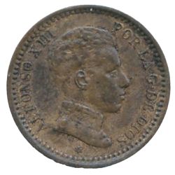 Reverso de 2 Céntimos - Alfonso XIII (4º retrato)