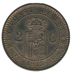 Anverso de 2 Céntimos - Alfonso XIII (5º retrato)