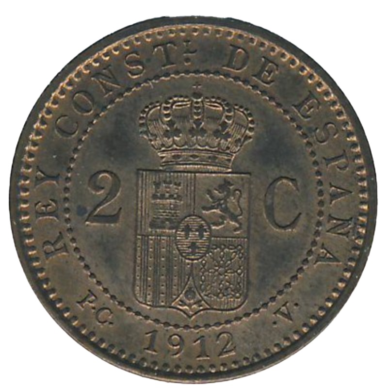 Anverso de 2 Céntimos - Alfonso XIII (5º retrato)
