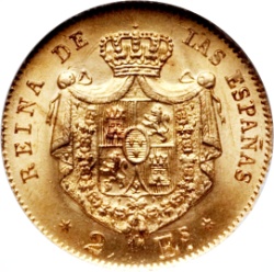 Reverso de 2 Escudos - Isabel II