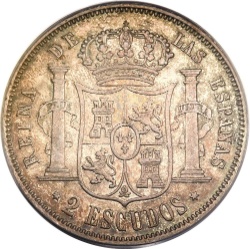 Reverso de 2 Escudos - Isabel II