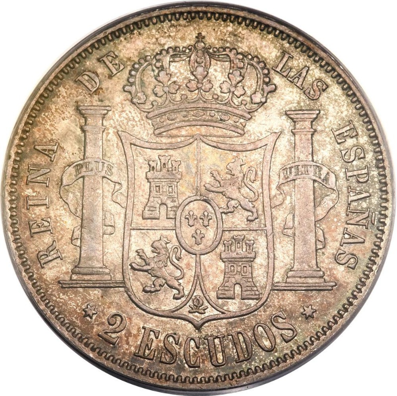 Reverso de 2 Escudos - Isabel II