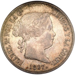 Anverso de 2 Escudos - Isabel II