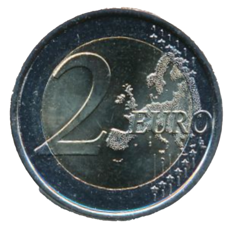 Reverso de 2 Euros (10 años de Euros en efectivo)