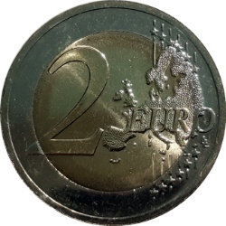 Reverso de 2 Euros (150 años de seguridad pública)
