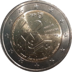 Anverso de 2 Euros (150 años de seguridad pública)